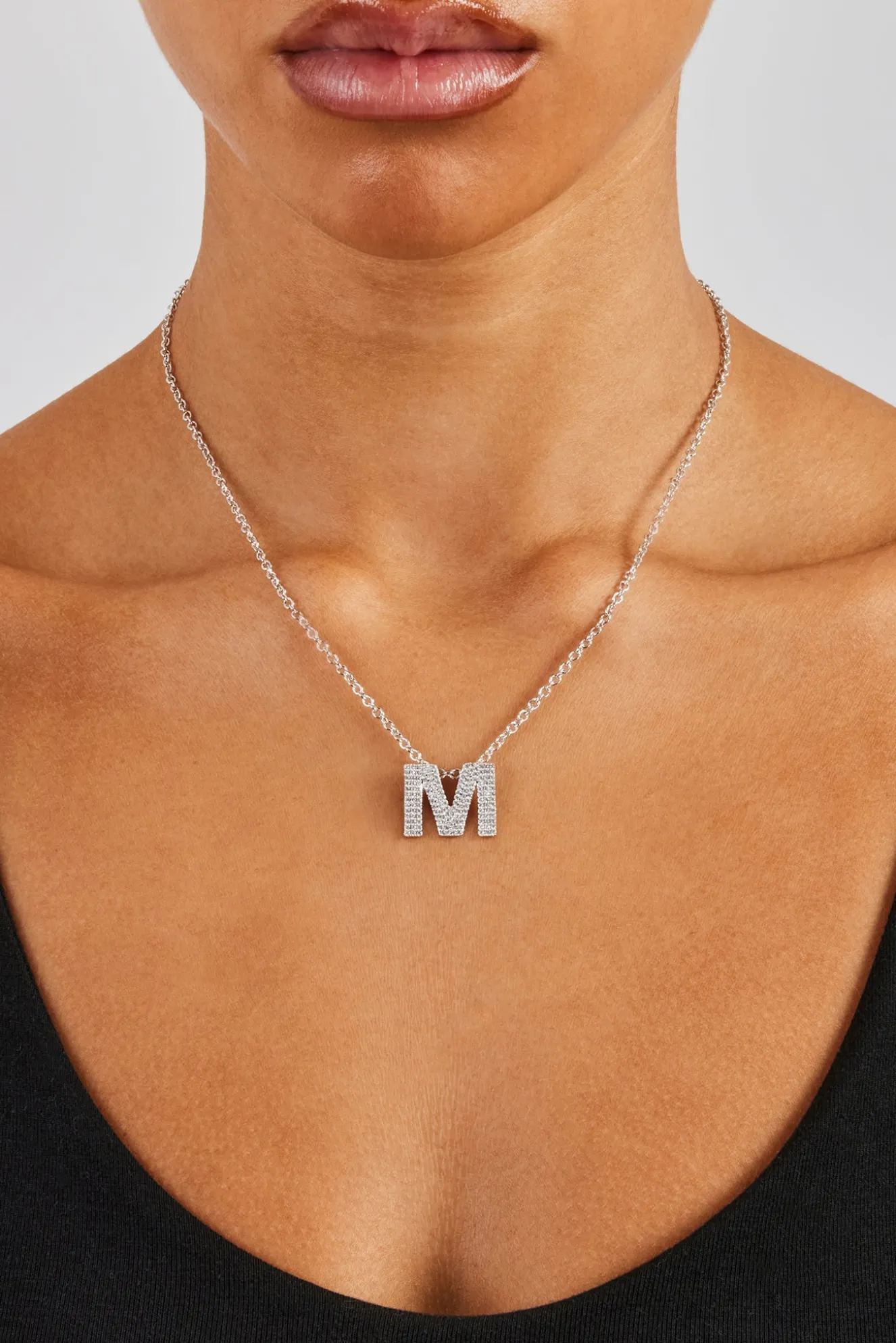Iced Initial Necklace - 20mm