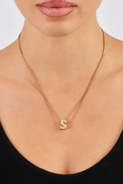 Iced Letter Pendant - 12mm