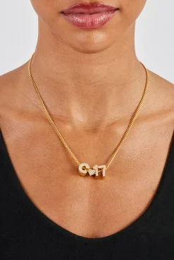 Iced Letter Pendant - 12mm