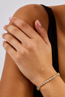 Iced Marquise Mixed Shape Bracelet - 5mm - Gold