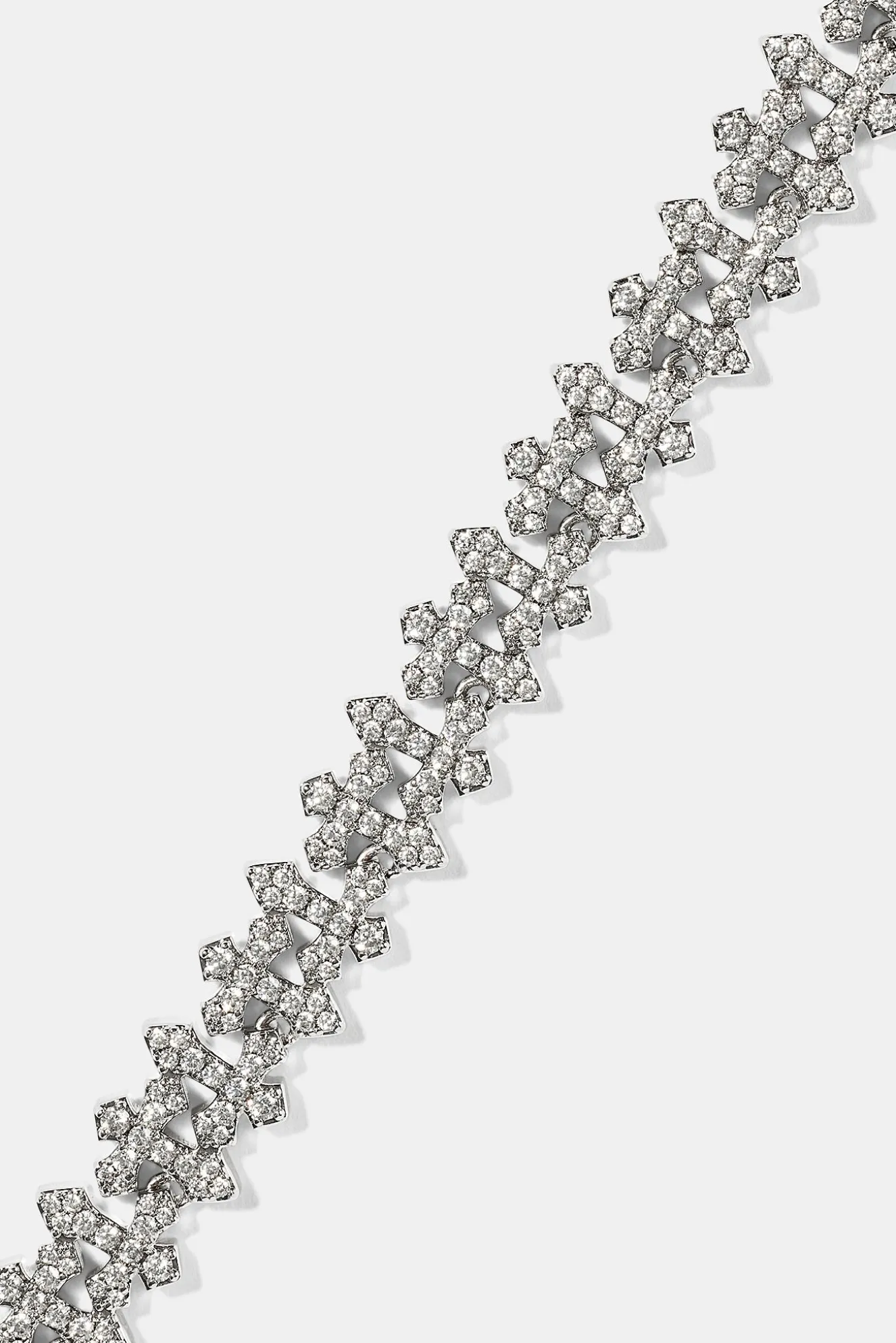 Iced Micro Cross Chain - 10mm - White