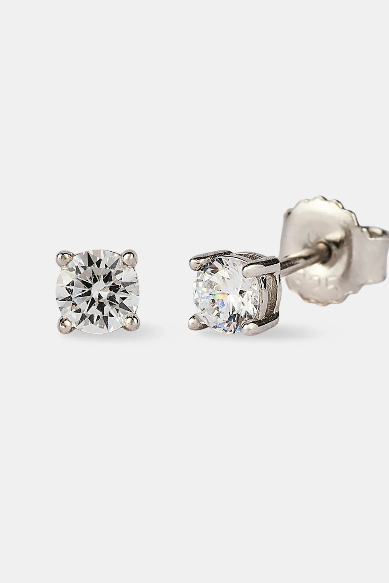Iced Micro Round Stud Earrings - 4mm