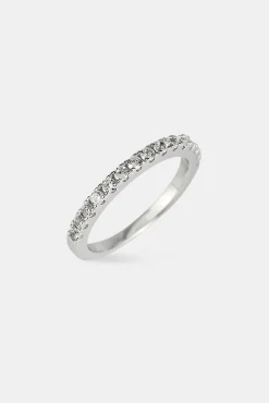 Iced Micro Tennis Ring - 2mm - White