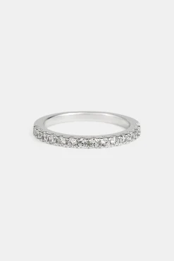 Iced Micro Tennis Ring - 2mm - White