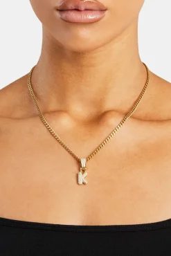 Iced Mini Bubble Pendant & Micro Cuban Chain - Gold