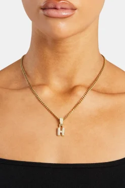 Iced Mini Bubble Pendant & Micro Cuban Chain - Gold
