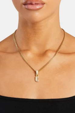 Iced Mini Bubble Pendant & Micro Cuban Chain - Gold