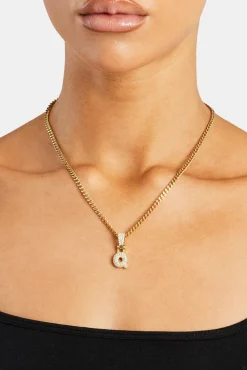Iced Mini Bubble Pendant & Micro Cuban Chain - Gold