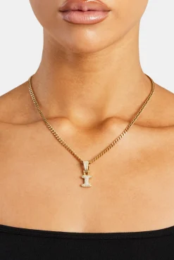 Iced Mini Bubble Pendant & Micro Cuban Chain - Gold