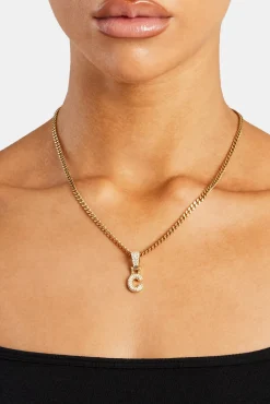 Iced Mini Bubble Pendant & Micro Cuban Chain - Gold