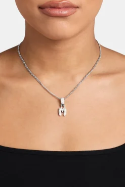 Iced Mini Bubble Pendant & Micro Cuban Chain - White