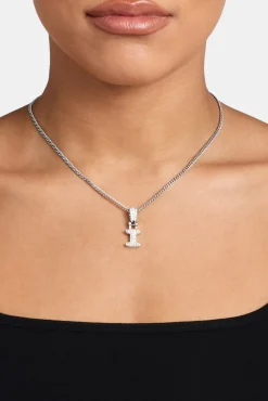 Iced Mini Bubble Pendant & Micro Cuban Chain - White