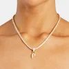 Iced Mini Bubble Pendant & Tennis Chain - Gold 3mm