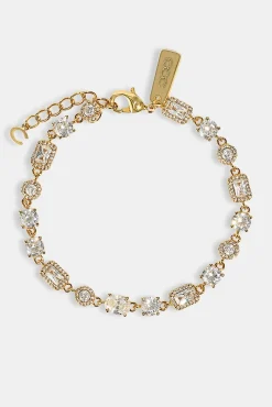 Iced Mixed Shape Bracelet - 5mm - Gold