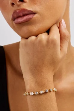 Iced Mixed Shape Bracelet - 5mm - Gold