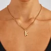 Iced Mixed Stone Letter Pendant - 25mm