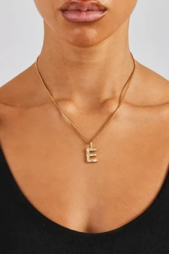 Iced Mixed Stone Letter Pendant - 25mm