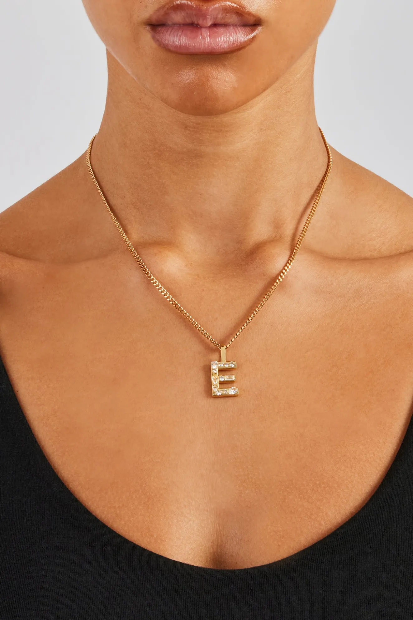 Iced Mixed Stone Letter Pendant - 25mm