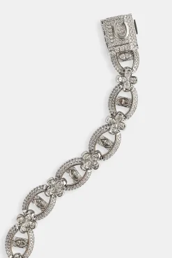 Iced Motif & Gemstone Link Bracelet - 10mm