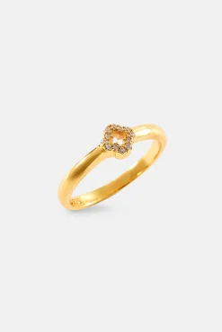 Iced Motif Outline Band Ring - 6mm