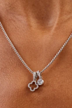 Iced Motif Outline & Gemstone Necklace - 10mm