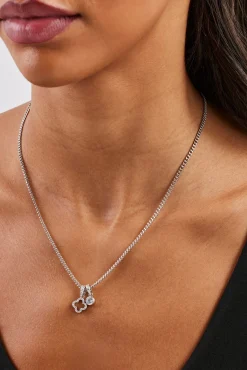 Iced Motif Outline & Gemstone Necklace - 10mm