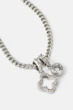 Iced Motif Outline & Gemstone Necklace - 10mm