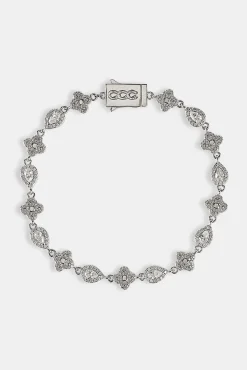 Iced Motif & Pear Gemstone Bracelet - 6mm