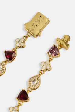 Iced Motif Pink Multi Gemstone Bracelet - 6mm