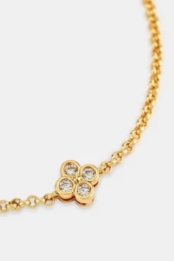 Iced Motif Rolo Bracelet - 6mm - Gold