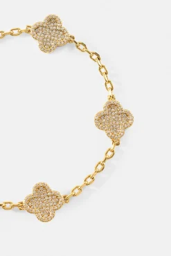 Iced Motif Rolo Link Bracelet - 12mm