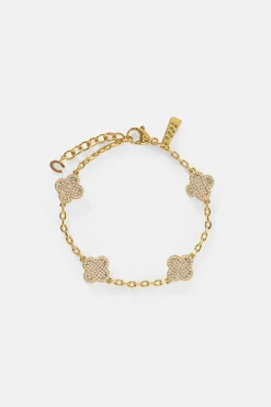 Iced Motif Rolo Link Bracelet - 12mm