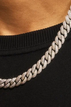 Iced Out Cuban Bracelet & Chain - 8mm - White
