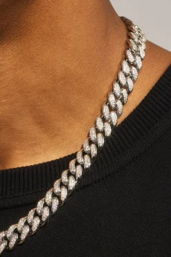 Iced Out Cuban Bracelet & Chain - 12mm - White