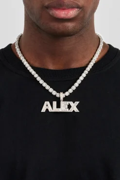 Iced Outline Letter Pendant - 22mm
