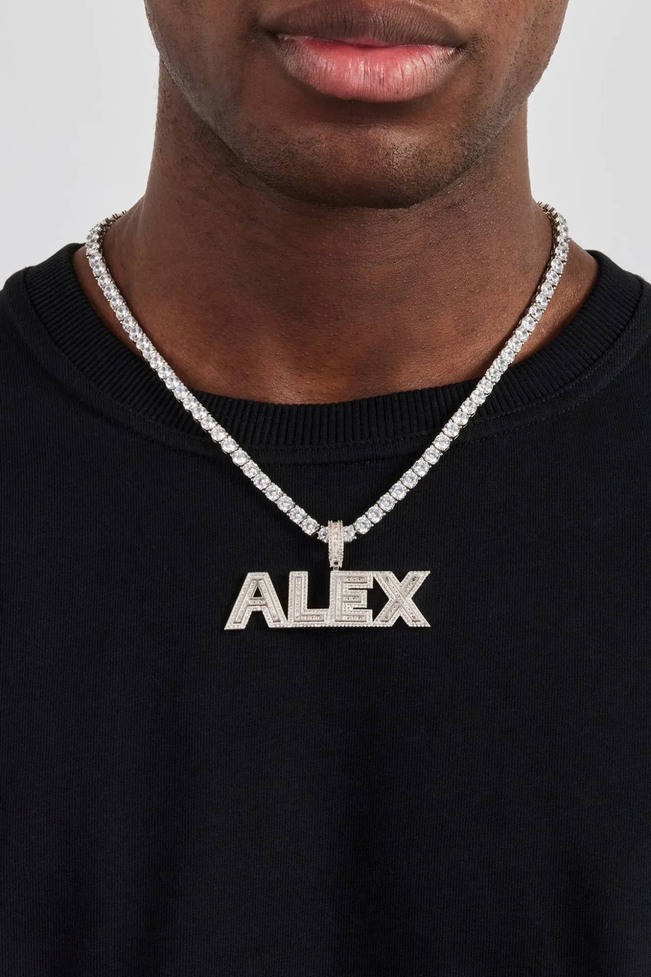 Iced Outline Letter Pendant - 22mm