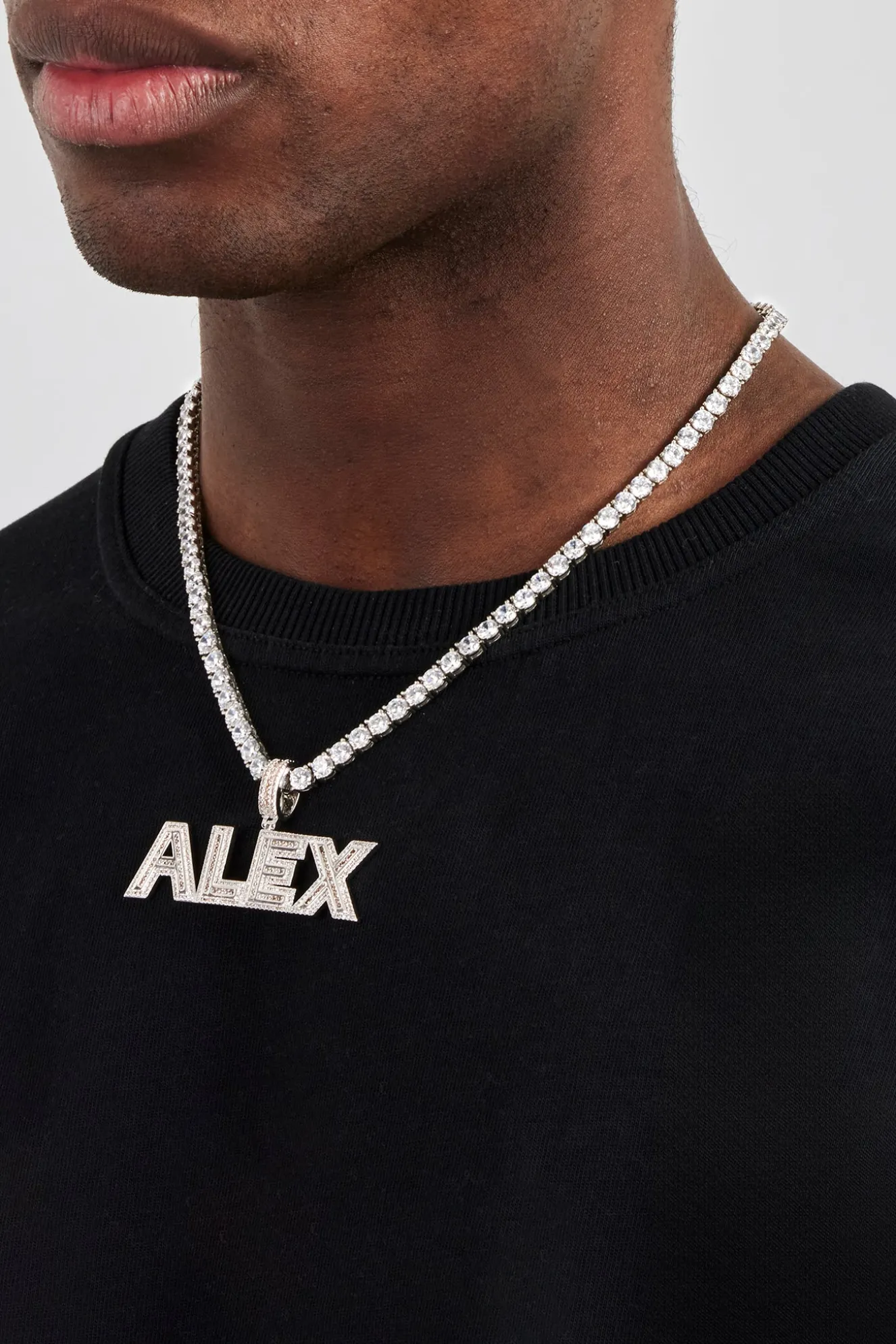 Iced Outline Letter Pendant - 22mm