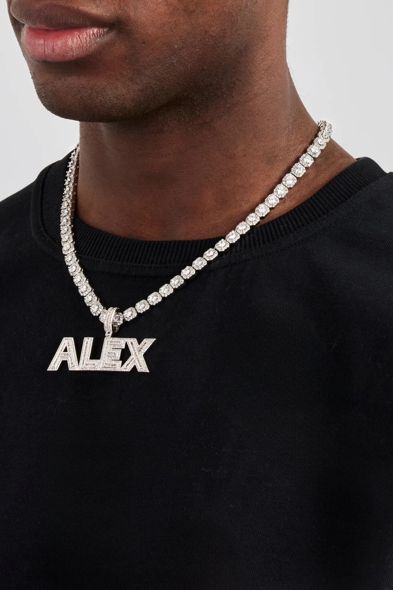 Iced Outline Letter Pendant - 22mm