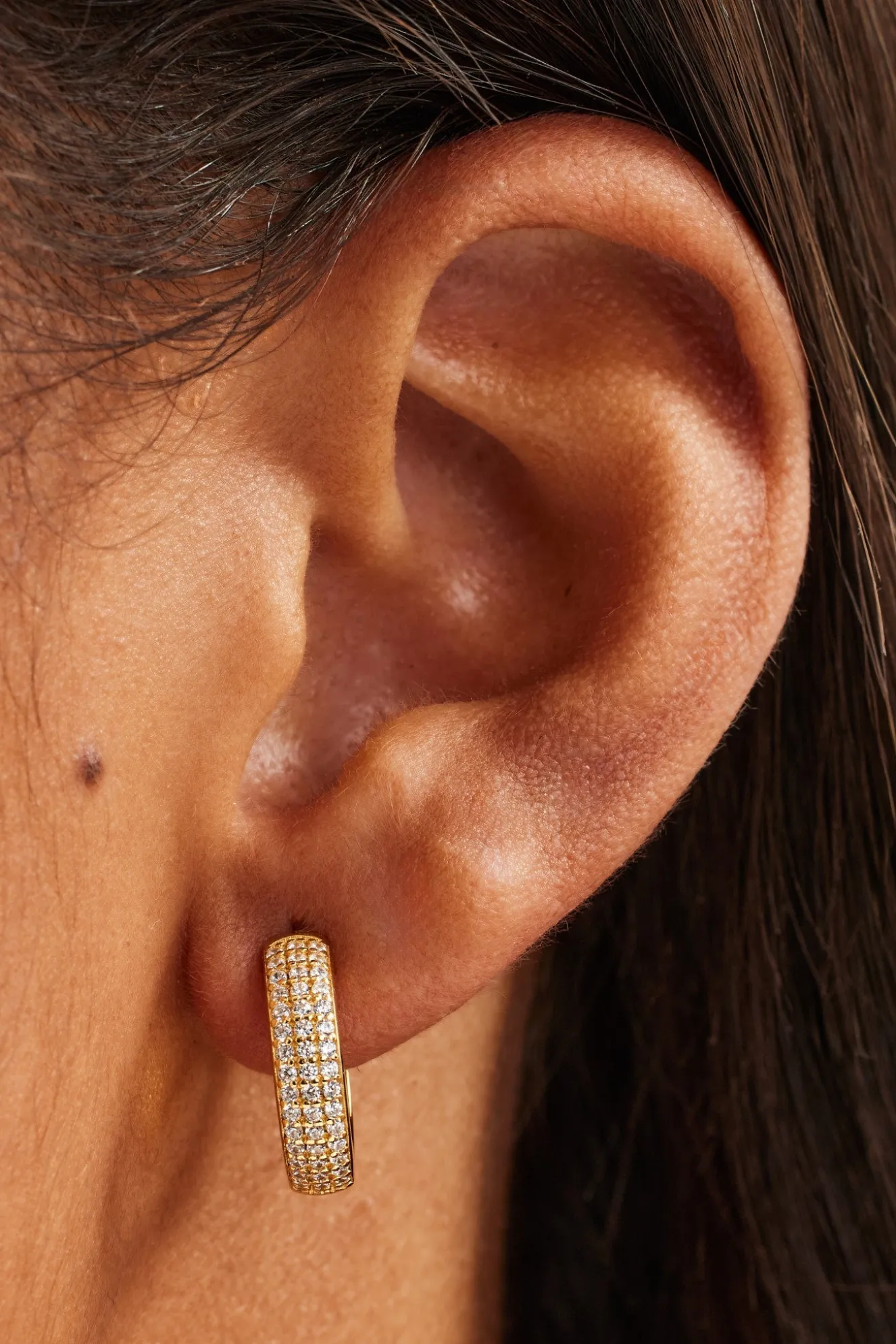 Iced Pave Chunky Hoops - 15mm