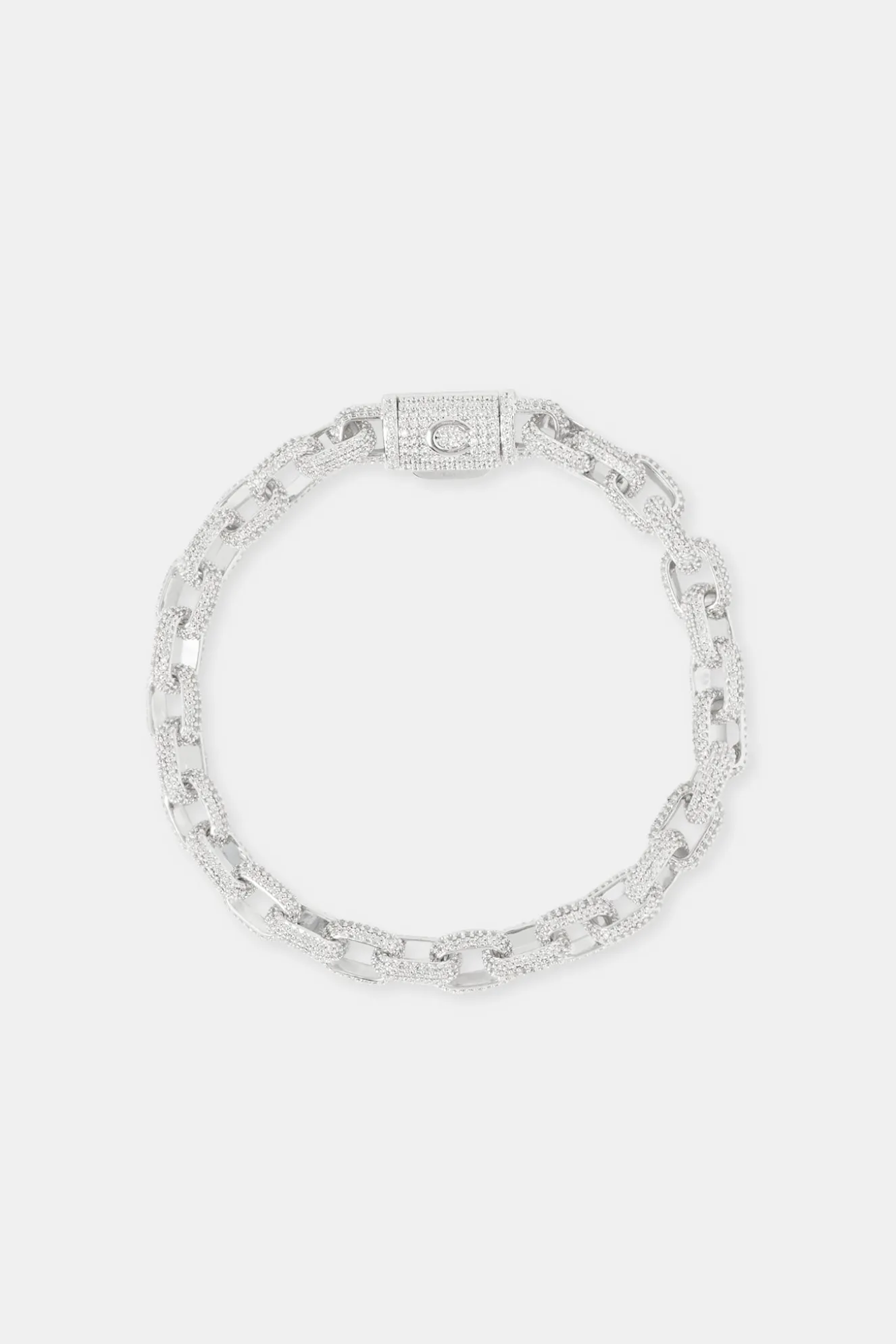 Iced Pave CZ Link Bracelet - 6mm