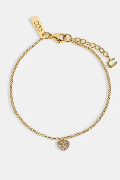 Iced Pave Heart Micro Bracelet - 6mm - Gold