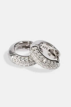 Iced Pave Micro Huggie Earrings - 12mm