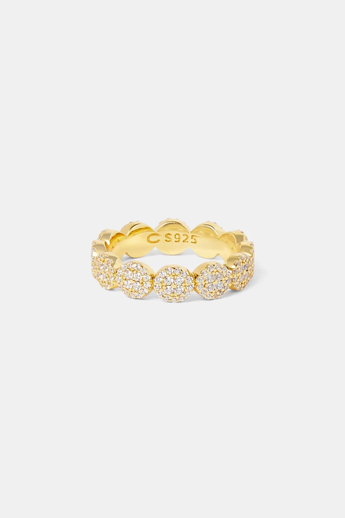 Iced Pave Round Band Ring - 5mm