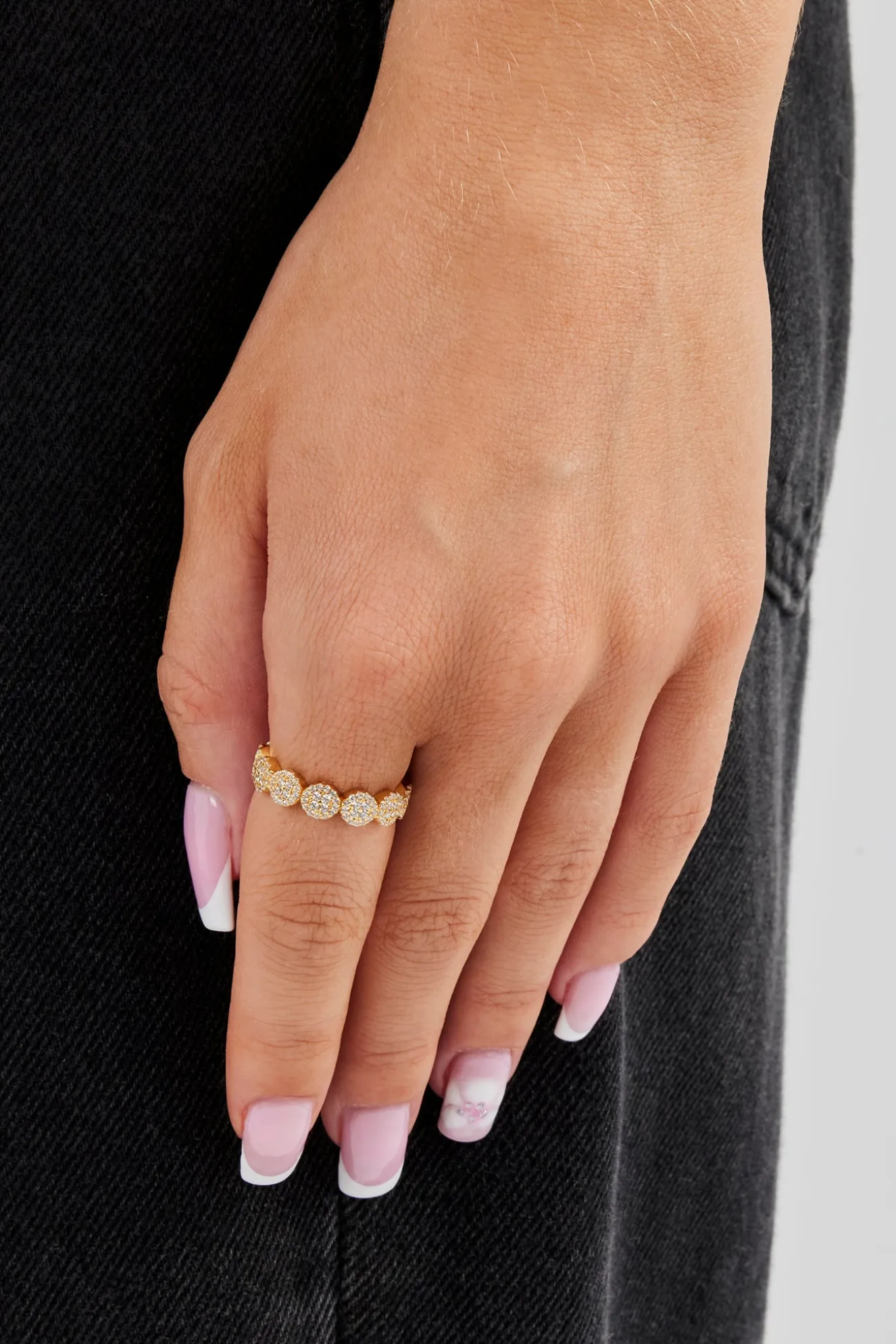 Iced Pave Round Band Ring - 5mm