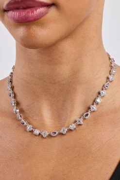 Iced Pink Multi Gemstone Cuban Chain - 3mm