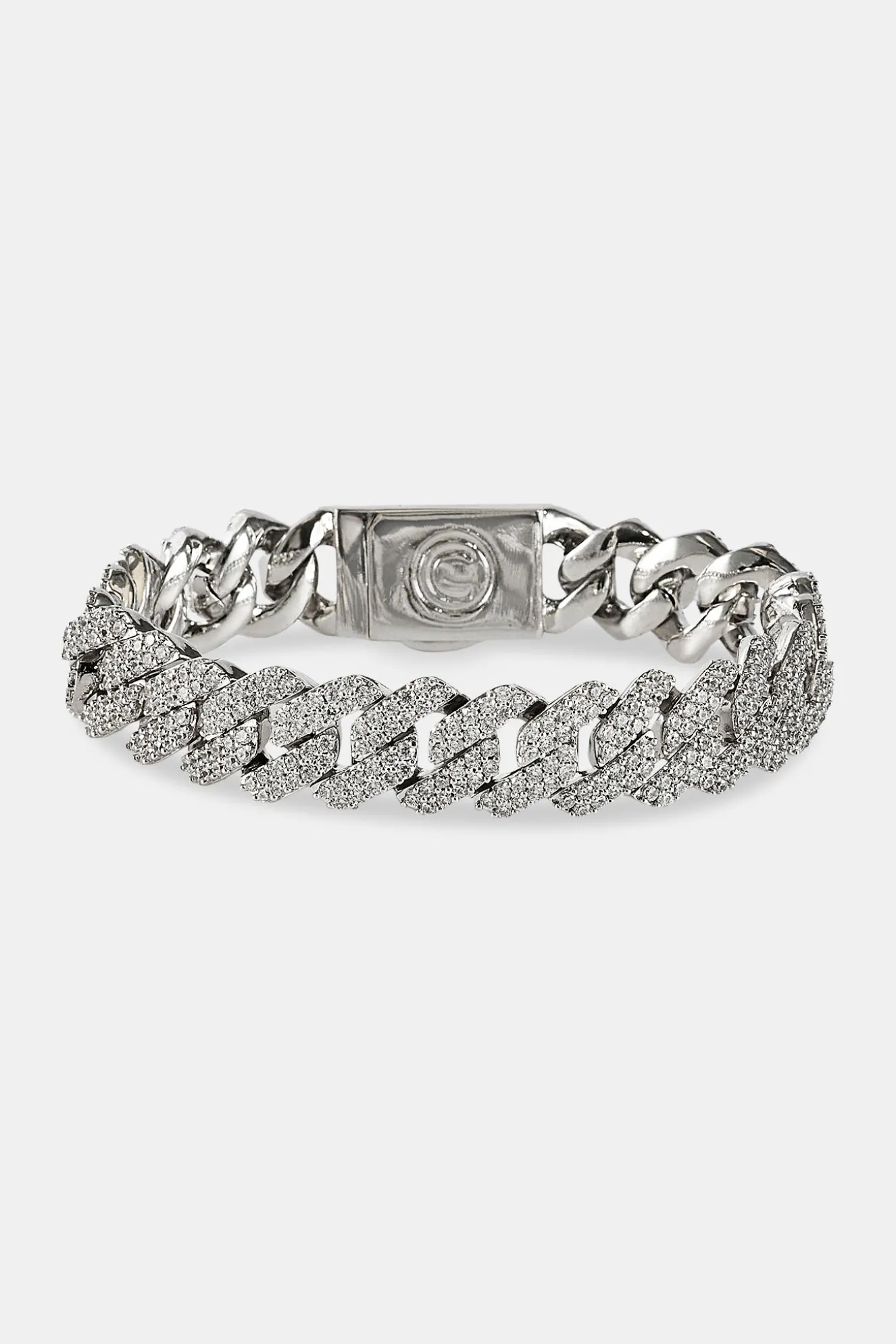Iced Prong Cuban Bracelet - 14mm - White
