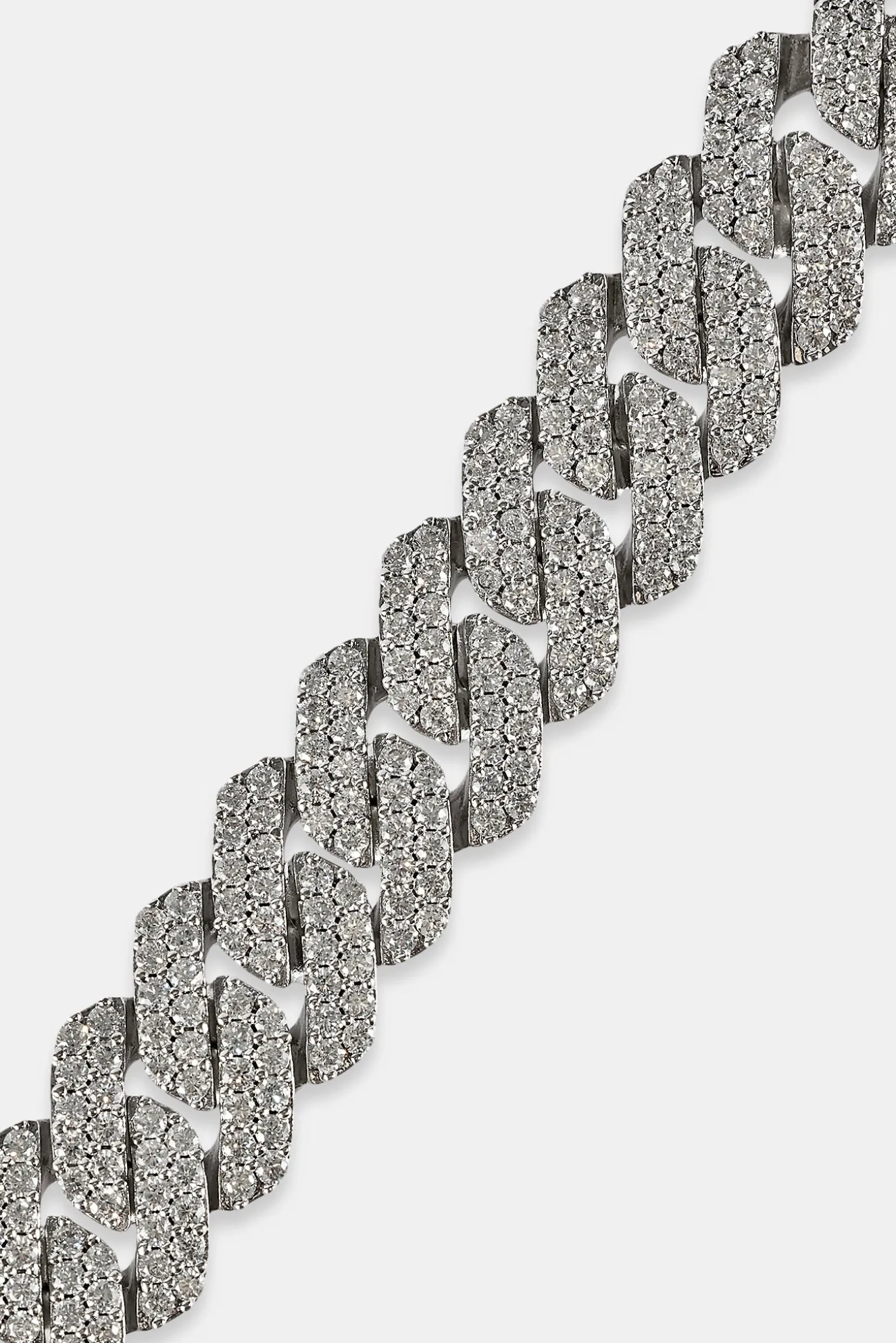 Iced Prong Cuban Bracelet - 14mm - White