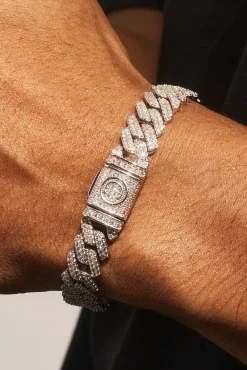 Iced Prong Cuban Bracelet - 10mm - White