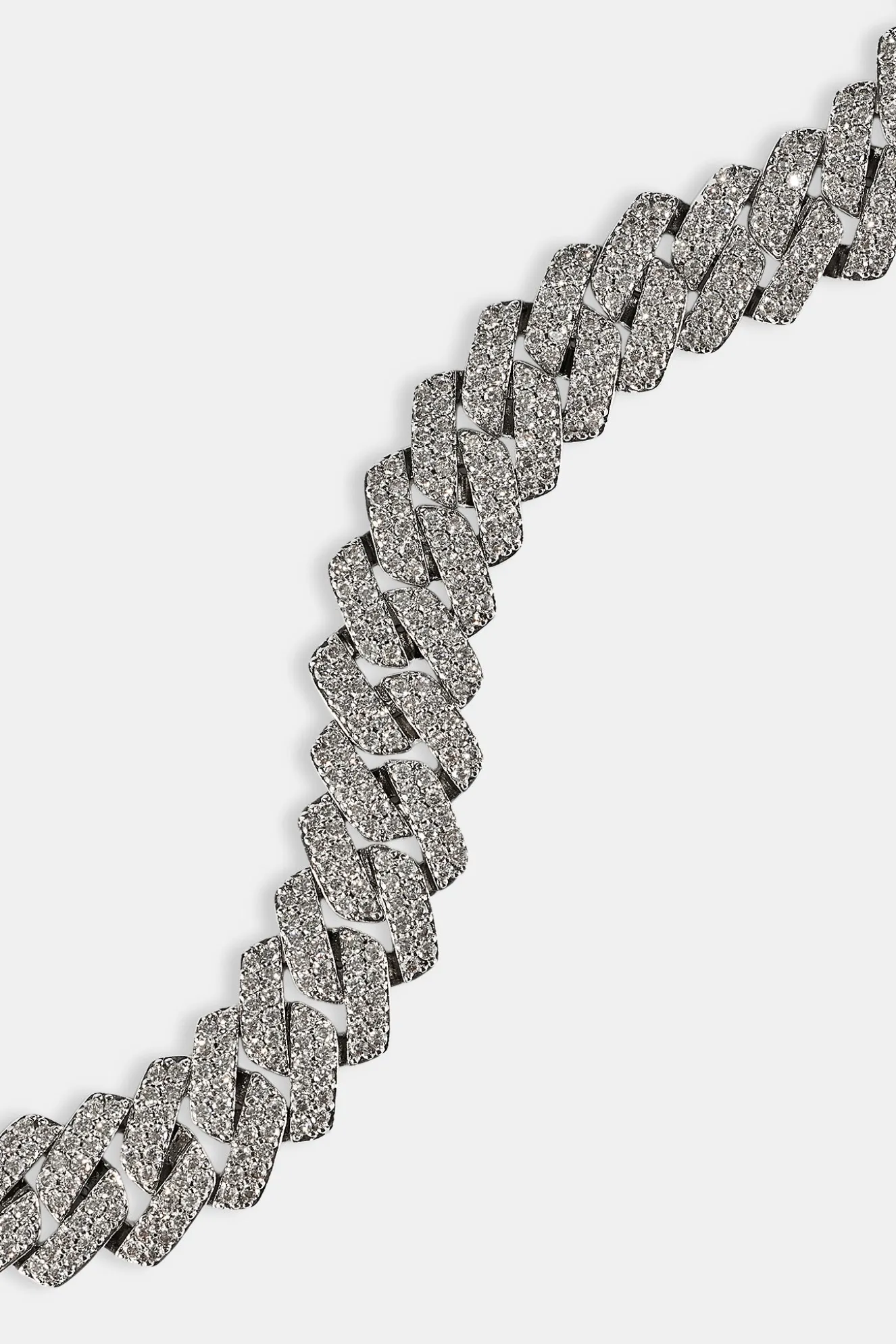 Iced Prong Cuban Bracelet - 10mm - White