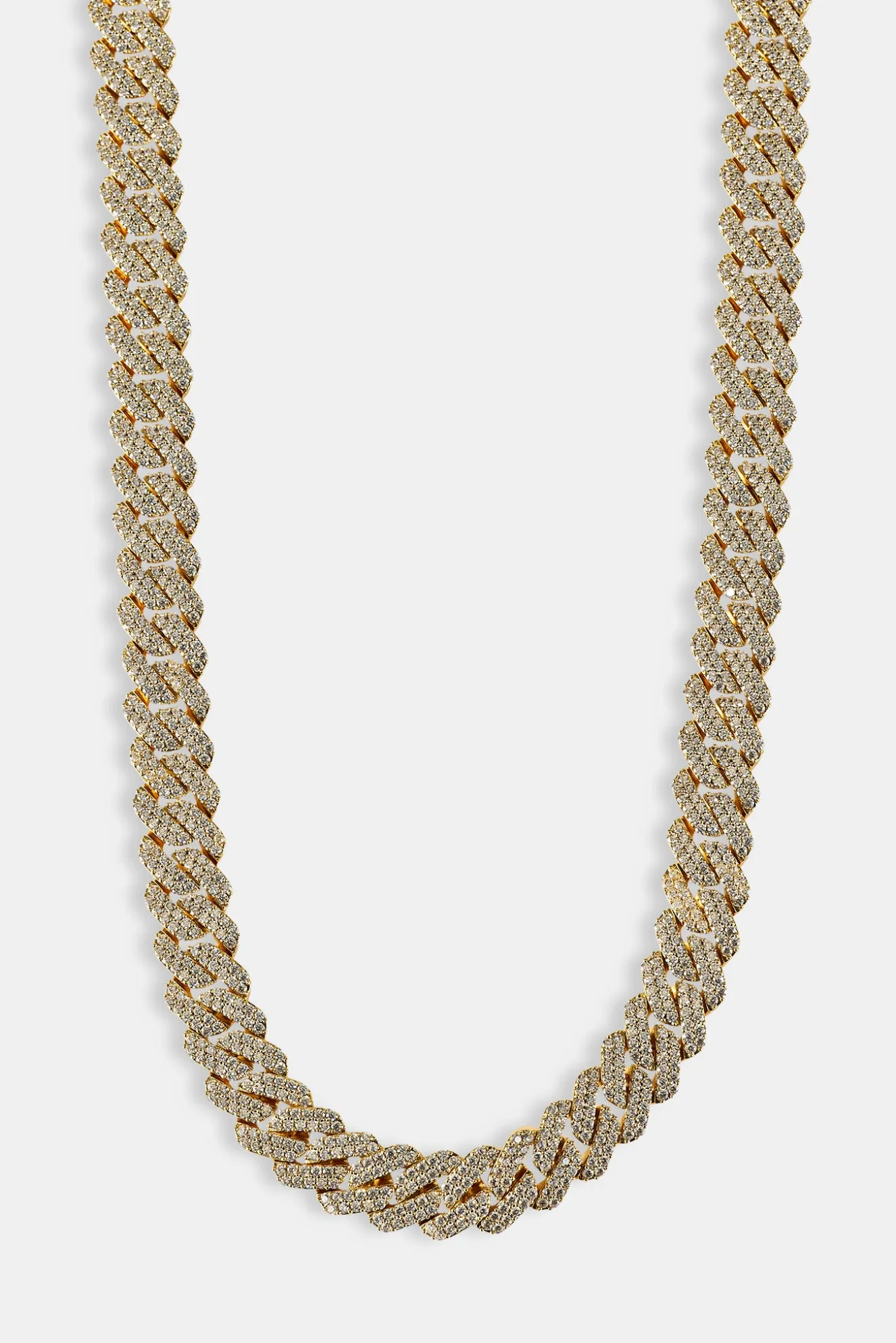 Iced Prong Cuban Chain - 14mm - Gold